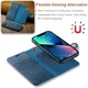 DG Ming Apple iPhone 14 Hoesje 2-in-1 Book Case en Back Cover Blauw afbeelding 4