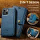 DG Ming Apple iPhone 14 Hoesje 2-in-1 Book Case en Back Cover Blauw afbeelding 7