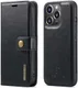 DG Ming iPhone 14 Pro Hoesje 2-in-1 Book Case en Back Cover Zwart afbeelding 2