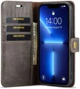 DG Ming iPhone 14 Pro Hoesje 2-in-1 Book Case en Back Cover Grijs