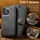 DG Ming iPhone 14 Pro Hoesje 2-in-1 Book Case en Back Cover Grijs afbeelding 7