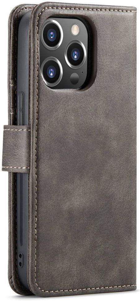 DG Ming iPhone 14 Pro Hoesje 2-in-1 Book Case en Back Cover Grijs afbeelding 9