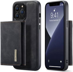 DG Ming Apple iPhone 14 Pro Hoesje met Magnetische Kaarthouder Zwart afbeelding