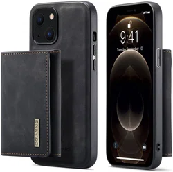 DG Ming Apple iPhone 14 Hoesje met Magnetische Kaarthouder Zwart afbeelding