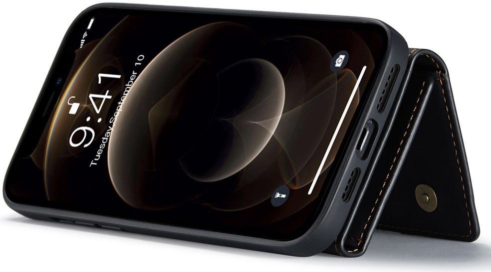 DG Ming Apple iPhone 14 Hoesje met Magnetische Kaarthouder Zwart afbeelding 10