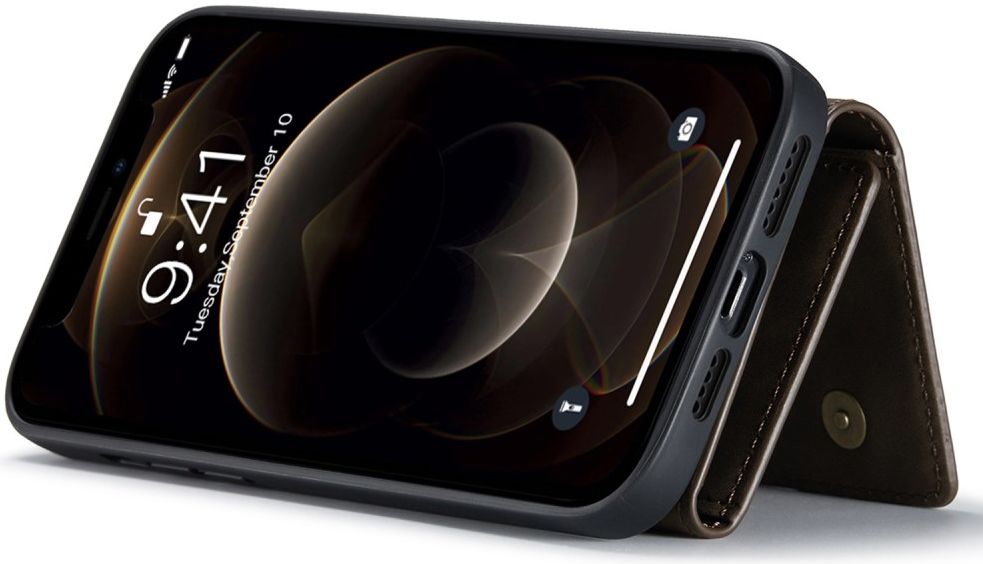 DG Ming Apple iPhone 14 Hoesje met Magnetische Kaarthouder Coffee afbeelding 10