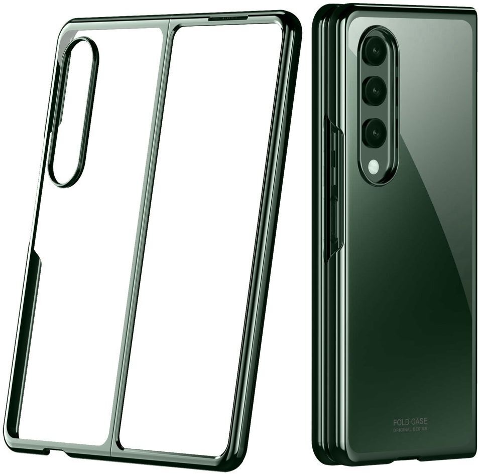 Samsung Galaxy Z Fold 4 Hoesje Armor Back Cover Transparant Groen afbeelding 1