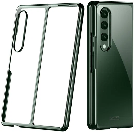 Samsung Galaxy Z Fold 4 Hoesje Armor Back Cover Transparant Groen afbeelding 1
