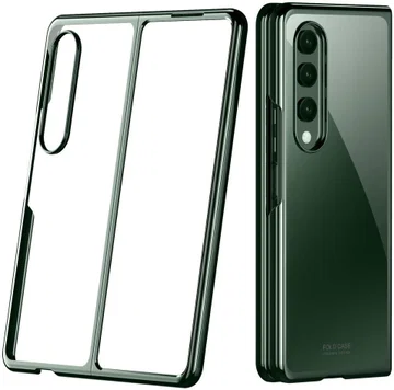 Samsung Galaxy Z Fold 4 Hoesje Armor Back Cover Transparant Groen