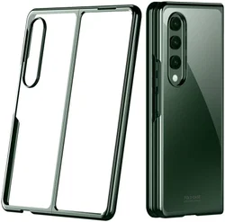 Samsung Galaxy Z Fold 4 Hoesje Armor Back Cover Transparant Groen afbeelding