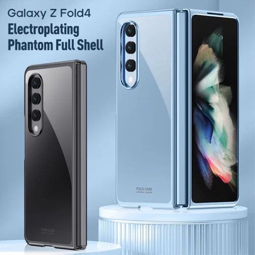 Samsung Galaxy Z Fold 4 Hoesje Armor Back Cover Transparant Groen afbeelding 2