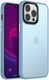 Apple iPhone 14 Hoesje Hybride Back Cover Transparant Blauw