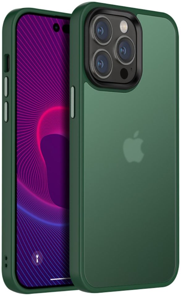Apple iPhone 14 Hoesje Hybride Back Cover Transparant Groen afbeelding 1