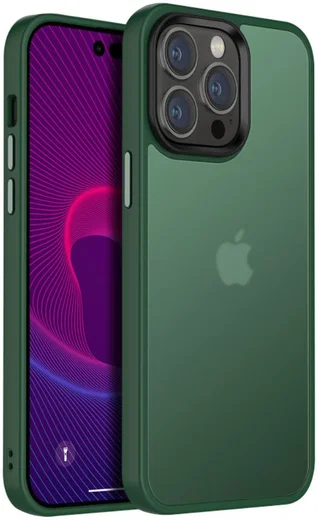 Apple iPhone 14 Hoesje Hybride Back Cover Transparant Groen afbeelding 1