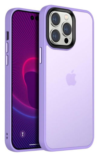 Apple iPhone 14 Hoesje Hybride Back Cover Transparant Paars afbeelding 1