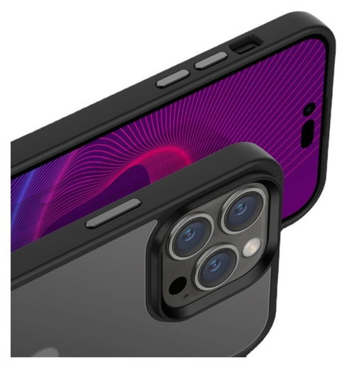 Apple iPhone 14 Hoesje Hybride Back Cover Transparant Paars afbeelding 5