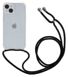 Apple iPhone 14 Plus Hoesje met Koord Schokbestendig TPU Transparant afbeelding