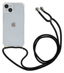 Apple iPhone 14 Hoesje met Koord Schokbestendig TPU Transparant afbeelding