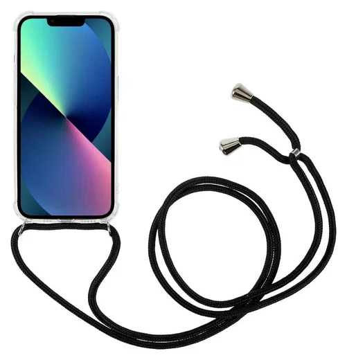 Apple iPhone 14 Hoesje met Koord Schokbestendig TPU Transparant afbeelding 6