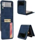 Samsung Galaxy Z Flip 4 Hoesje Portemonnee Book Case Kunstleer Blauw afbeelding 4