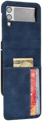 Samsung Galaxy Z Flip 4 Hoesje Portemonnee Book Case Kunstleer Blauw afbeelding
