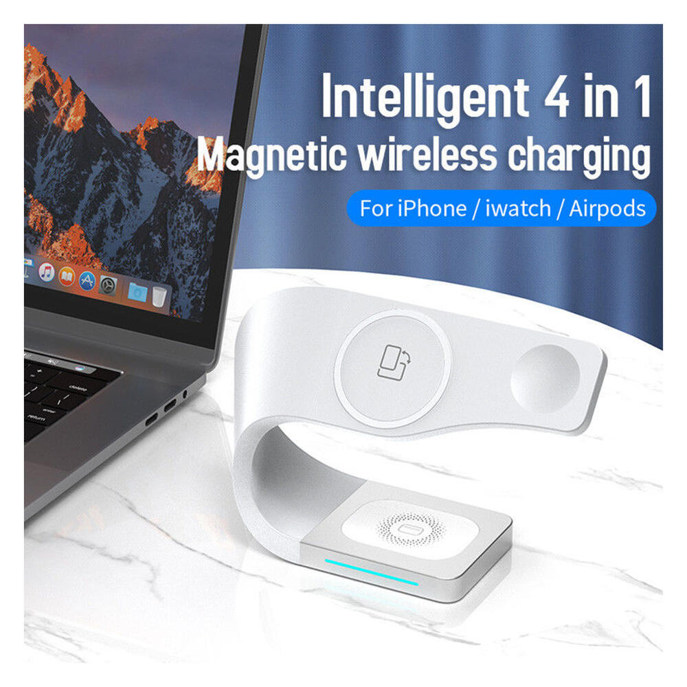 Draadloze Oplader 15W voor Smartphone/AirPods/Watch met MagSafe Wit afbeelding 2