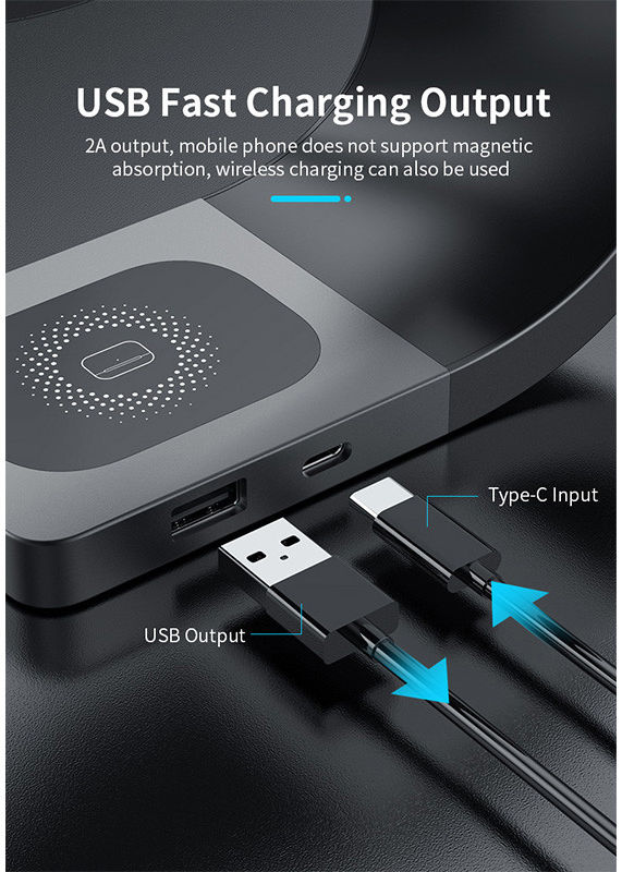 Draadloze Oplader 15W voor Smartphone/AirPods/Watch met MagSafe Zwart afbeelding 7