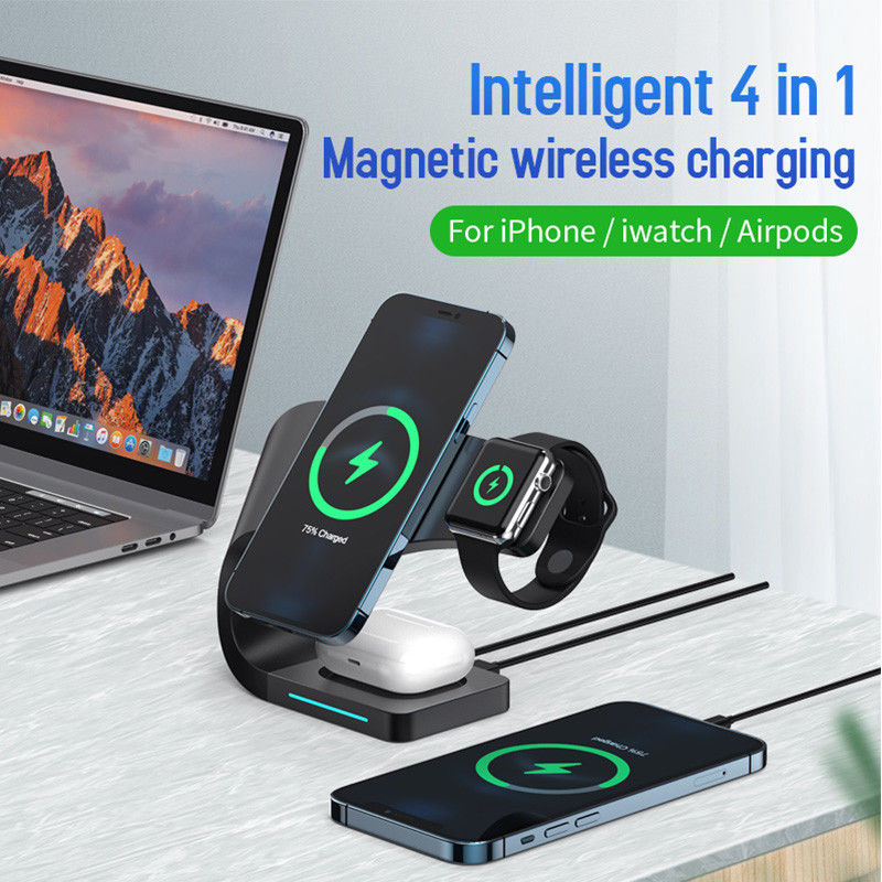 Draadloze Oplader 15W voor Smartphone/AirPods/Watch met MagSafe Zwart afbeelding 9