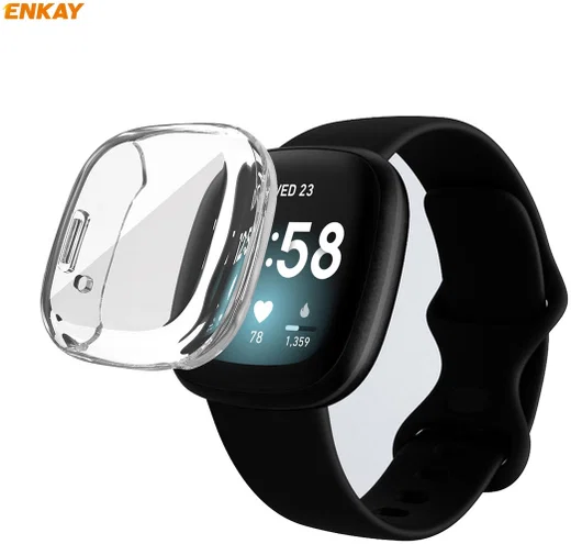 Fitbit Versa 3 / Sense Hoesje - Full Protect Flexibel TPU - Transparant afbeelding 3