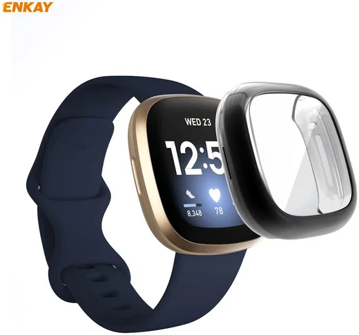 Fitbit Versa 3 / Sense Hoesje - Full Protect Flexibel TPU - Zwart afbeelding 3