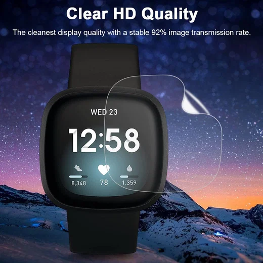 Fitbit Versa 3 / Sense Screen Protector - Display Folie Ultra Clear afbeelding 6