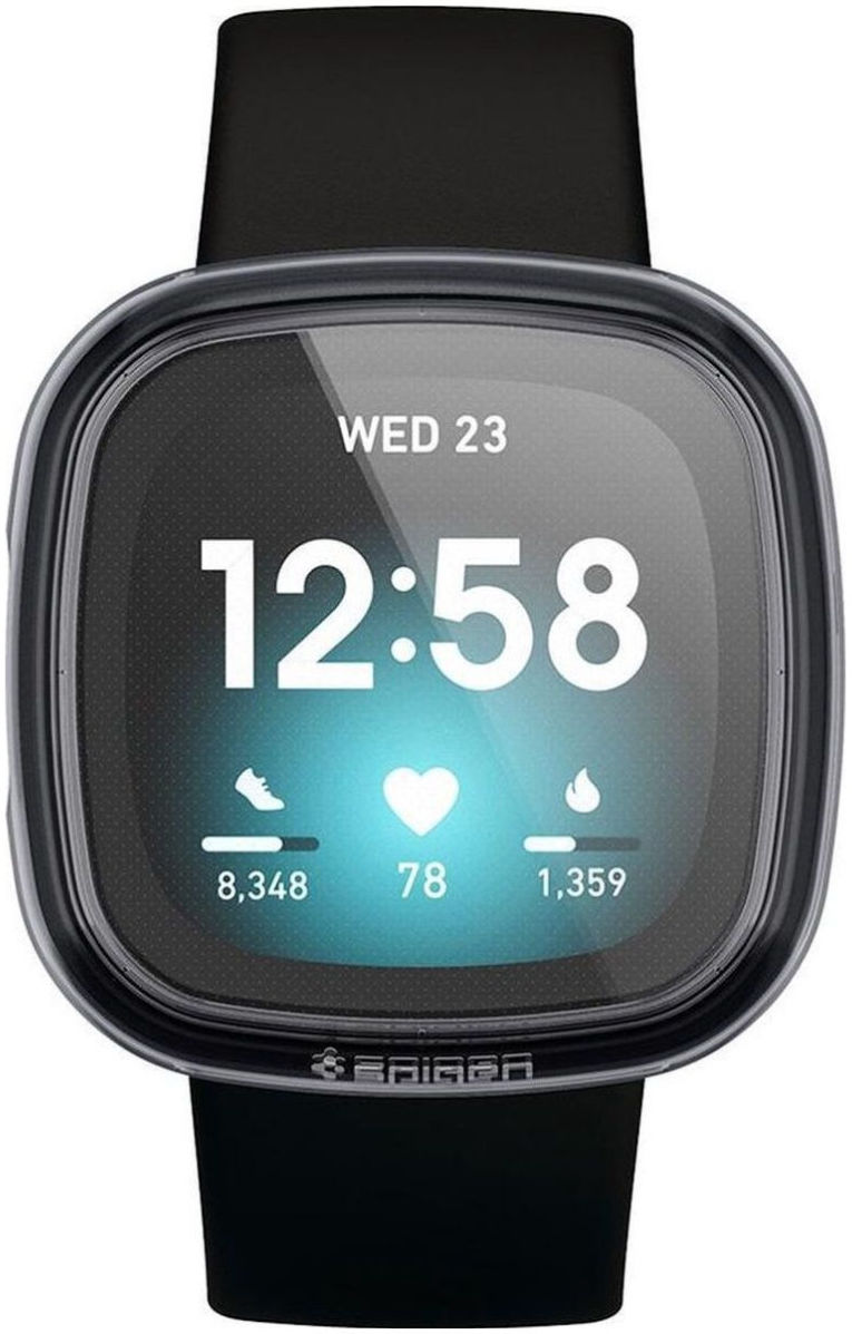Spigen Ultra Hybrid - Fitbit Versa 3 / Sense Hoesje - Transparant Zwart afbeelding 3