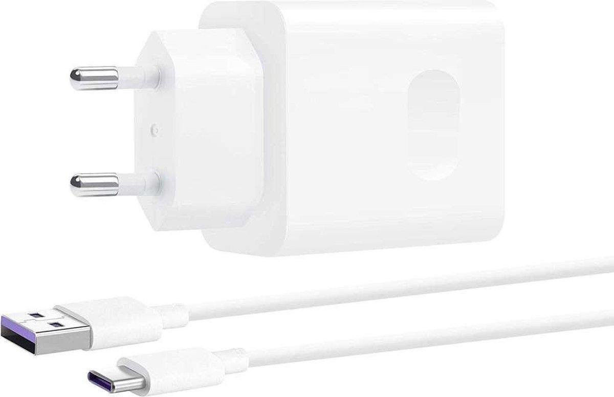 Originele Huawei 22.5W SuperCharge Adapter met USB-C Kabel 2.25A Wit afbeelding 1