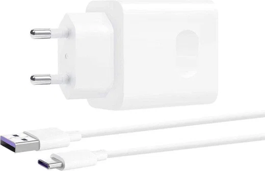 Originele Huawei 22.5W SuperCharge Adapter met USB-C Kabel 2.25A Wit afbeelding 1