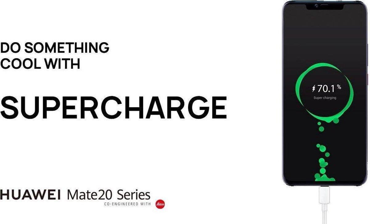 Originele Huawei 22.5W SuperCharge Adapter met USB-C Kabel 2.25A Wit afbeelding 4