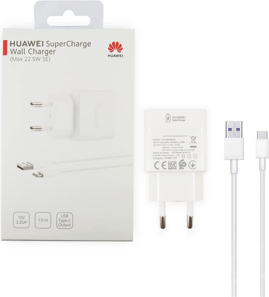 Originele Huawei 22.5W SuperCharge Adapter met USB-C Kabel 2.25A Wit afbeelding 7