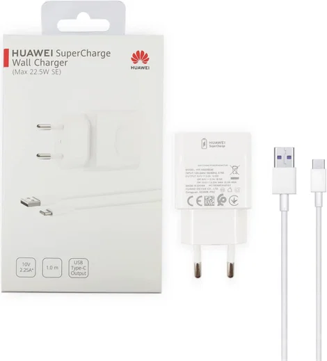 Originele Huawei 22.5W SuperCharge Adapter met USB-C Kabel 2.25A Wit afbeelding 7