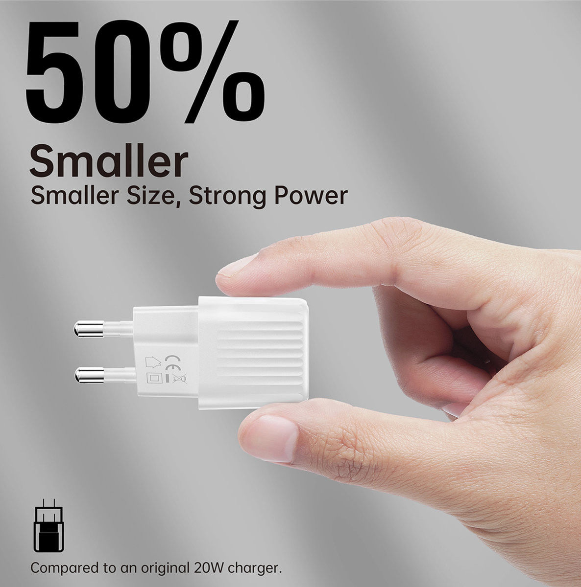 4smarts VoltPlug Duos Mini 20W Oplader + USB-C Kabel 1.5M Wit afbeelding 6