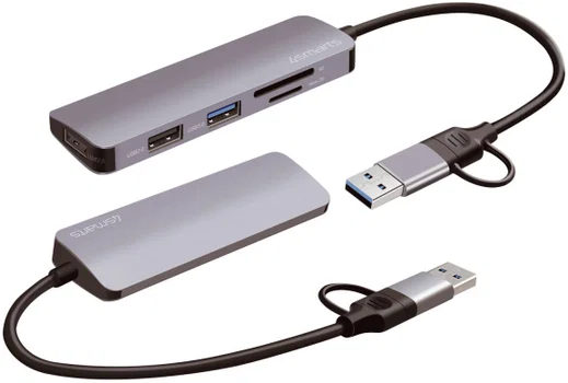 4smarts Hub USB-A/USB-C naar 2x USB 2.0/USB 3.0/Kaartlezer SD/micro SD afbeelding 7