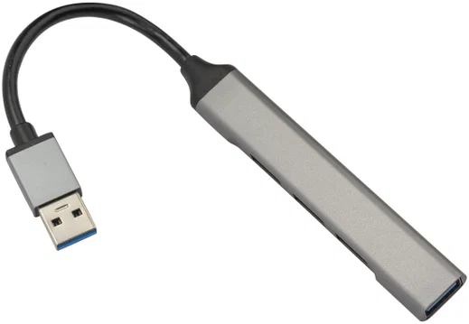 4smarts 4-in-1 Hub USB-A naar 3x USB-A 2.0 en 1x USB-A 3.0 Grijs afbeelding 2