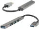 4smarts 4-in-1 Hub USB-A naar 3x USB-A 2.0 en 1x USB-A 3.0 Grijs afbeelding 4