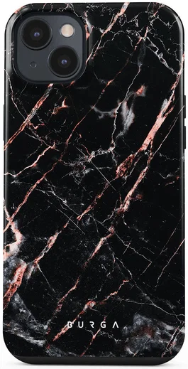 Burga Tough Case Apple iPhone 14 Hoesje Rose Gold Marble Print afbeelding 1