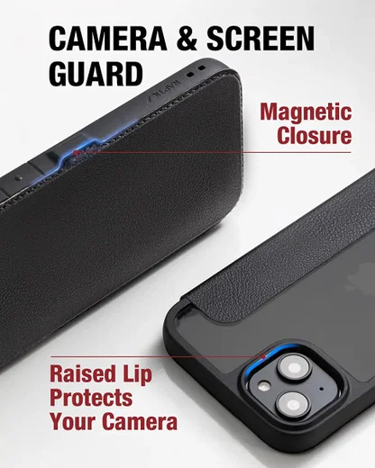 Raptic Urban Folio Apple iPhone 14 Hoesje Duurzaam Book Case Zwart afbeelding 5