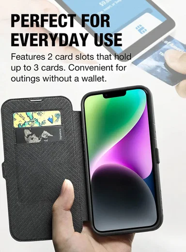 Raptic Urban Folio Apple iPhone 14 Hoesje Duurzaam Book Case Zwart afbeelding 6