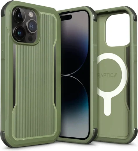 Raptic Fort MagSafe iPhone 14 Pro Max Hoesje Militair Getest 6M Groen afbeelding 1