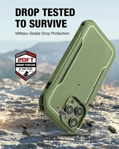Raptic Fort MagSafe iPhone 14 Pro Max Hoesje Militair Getest 6M Groen afbeelding 4
