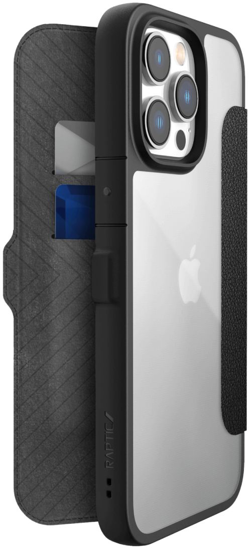 Raptic Urban Folio iPhone 14 Pro Max Hoesje Duurzaam Book Case Zwart afbeelding 1