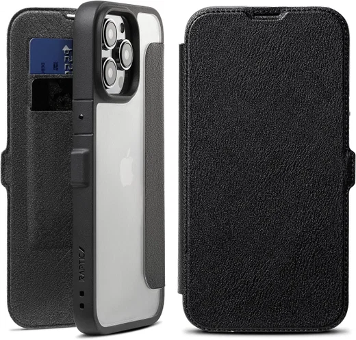 Raptic Urban Folio iPhone 14 Pro Max Hoesje Duurzaam Book Case Zwart afbeelding 10