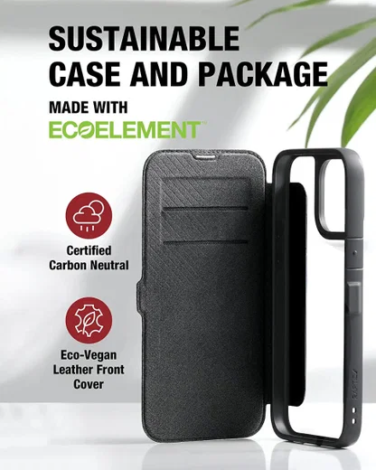 Raptic Urban Folio iPhone 14 Pro Max Hoesje Duurzaam Book Case Zwart afbeelding 4