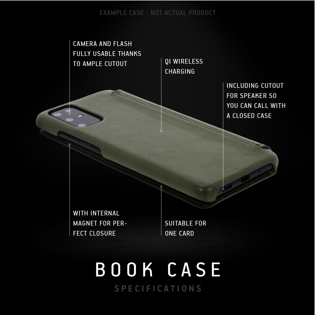 Minim Apple iPhone 14 Hoesje Wallet Book Case Echt Leer Groen afbeelding 5